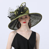 Kentucky Derby Hats Polyester Mesh Broad-Brimmed Hat
