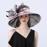 Kentucky Derby Hats Polyester Mesh Broad-Brimmed Hat