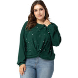 Women Plus Size Tops Crew Neck Straight Sweater