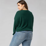 Women Plus Size Tops Crew Neck Straight Sweater