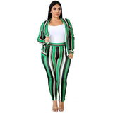 Women plus Size Co-Ords Zipper Tights Printed Fashion Casual Two-Piece Suit