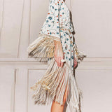 Beth Dutton Bohemian Dress Summer Spring Midi Dresses Fashion Banquet Party Tassel Evening Dress