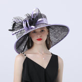 Kentucky Derby Hats Polyester Mesh Broad-Brimmed Hat