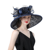 Kentucky Derby Hats Polyester Mesh Broad-Brimmed Hat