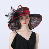 Kentucky Derby Hats Polyester Mesh Broad-Brimmed Hat