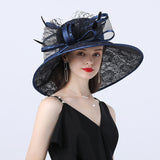 Kentucky Derby Hats Polyester Mesh Broad-Brimmed Hat