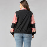 Women Plus Size Jackets Fall Sports Thin Section Lapel Loose Jacket Women