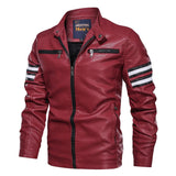 Tactics Style Men Outdoor Windproof Coat Men Casual Jacket Wish Men's PU Leather Jacket Slim Stand Collar Motorcycle Wallet