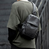 Sling Bags for Men Simple Casual Men's Leather Chest Bag