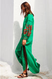 Women Dresses Women's Embroidered Lantern Maxi Dress