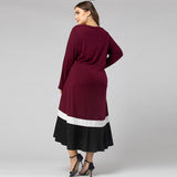 Women Plus Size Maxi Dresses Spring Crew Neck Large Swing Dress