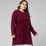 Women Plus Size Maxi Dresses Spring Crew Neck Large Swing Dress