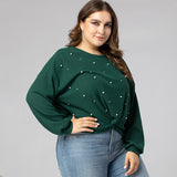 Women Plus Size Tops Crew Neck Straight Sweater