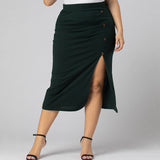 Women plus Size Skirts Sexy Irregular Split Skirt