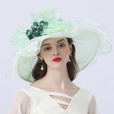Kentucky Derby Hats Rose Flower Decorative Sun Hat