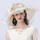 Kentucky Derby Hats Rose Flower Decorative Sun Hat