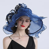 Kentucky Derby Hats Butterfly Decoration Broad-Brimmed Hat