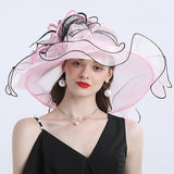 Kentucky Derby Hats Butterfly Decoration Broad-Brimmed Hat