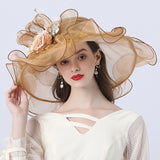 Kentucky Derby Hats Mesh Broad-Brimmed Hat