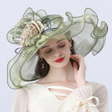Kentucky Derby Hats Mesh Broad-Brimmed Hat