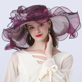 Kentucky Derby Hats Mesh Broad-Brimmed Hat