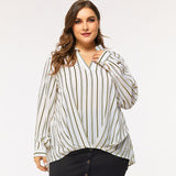 Women Plus Size Tops Autumn and Winter Pullover Lapel Loose Blouse