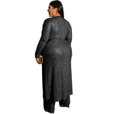 Women Plus Size Co-ords Vest Wide Leg Pants Large Coat Fashion Casual Three-Piece Suit