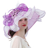 Kentucky Derby Hats Rose Flower Decorative Sun Hat