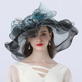 Kentucky Derby Hats Rose Flower Decorative Sun Hat