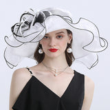 Kentucky Derby Hats Butterfly Decoration Broad-Brimmed Hat