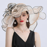 Kentucky Derby Hats Butterfly Decoration Broad-Brimmed Hat