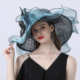 Kentucky Derby Hats Lace Curling Casual Sun Hat