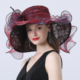 Kentucky Derby Hats Lace Curling Casual Sun Hat