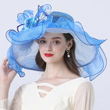 Kentucky Derby Hats Mesh Broad-Brimmed Hat
