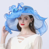 Kentucky Derby Hats Mesh Broad-Brimmed Hat