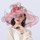 Kentucky Derby Hats Mesh Broad-Brimmed Hat