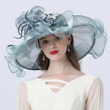 Kentucky Derby Hats Mesh Broad-Brimmed Hat