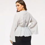 Women Plus Size Tops Autumn Sexy Pullover V-neck Slim Shirt for Women