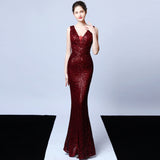 Sequin Evening Dress Sequined Queen Fishtail Evening Gown