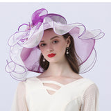 Kentucky Derby Hats Rose Flower Decorative Sun Hat