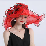 Kentucky Derby Hats Butterfly Decoration Broad-Brimmed Hat