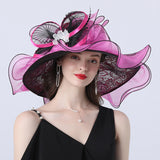 Kentucky Derby Hats Lace Curling Casual Sun Hat