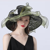 Kentucky Derby Hats Lace Curling Casual Sun Hat
