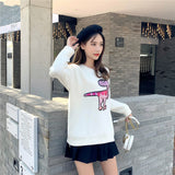 Dinosaur Sweaters Embroidered Sequins Dinosaur Loose Pullover