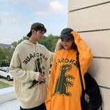 Dinosaur Sweaters Vintage Cartoon Dinosaur round Neck Sweater