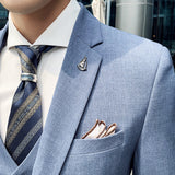 Seersucker Suit Men's Suit Slim Fit Business Three-Piece Suit