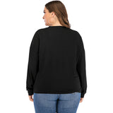 Women Plus Size Tops Round Neck Loose Sweatshirt Printed Bottoming T-shirt for Women