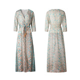 Beth Dutton Bohemian Dress Winter Autumn Midi Dresses French Printed Long Bottoming Dress