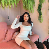 Bella Hadid Dress Long Sleeve Pleated Backless Lace-up Sheath Dress