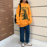 Dinosaur Sweaters Vintage Cartoon Dinosaur round Neck Sweater